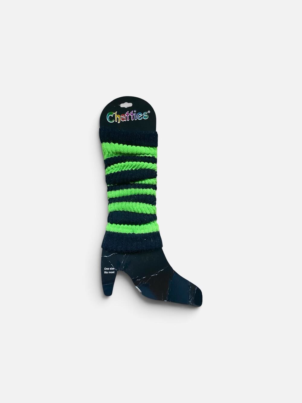 NWT Chatties Leg Warmers, Neon Green and Black
